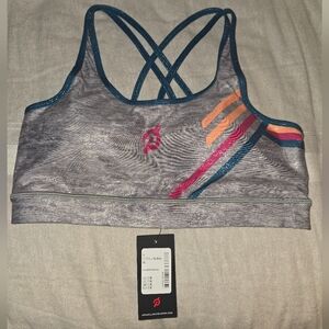 BNWT Peloton Roller Rink Multicolor Strappy Sports Bra